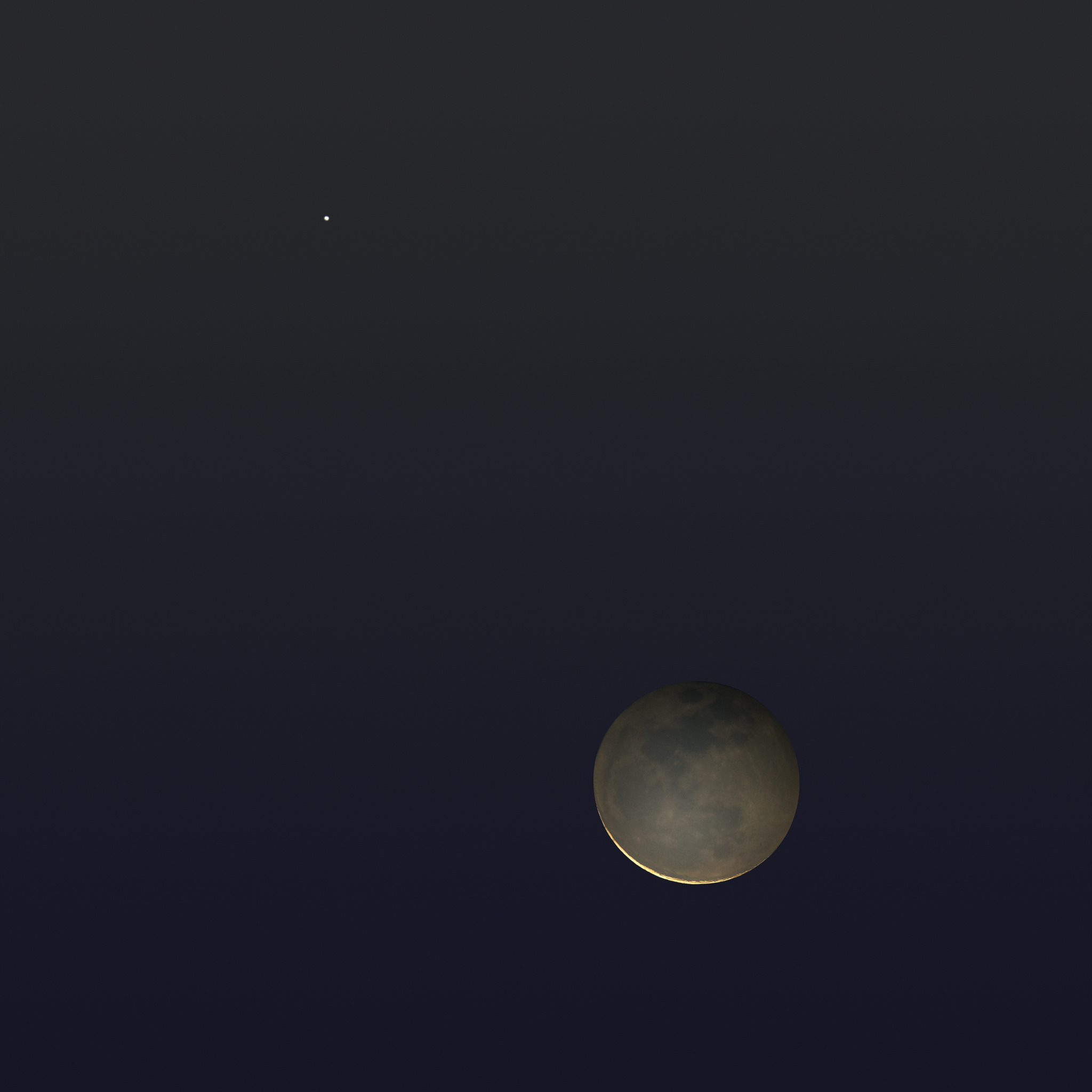 Mercury & the Moon with Earthshine