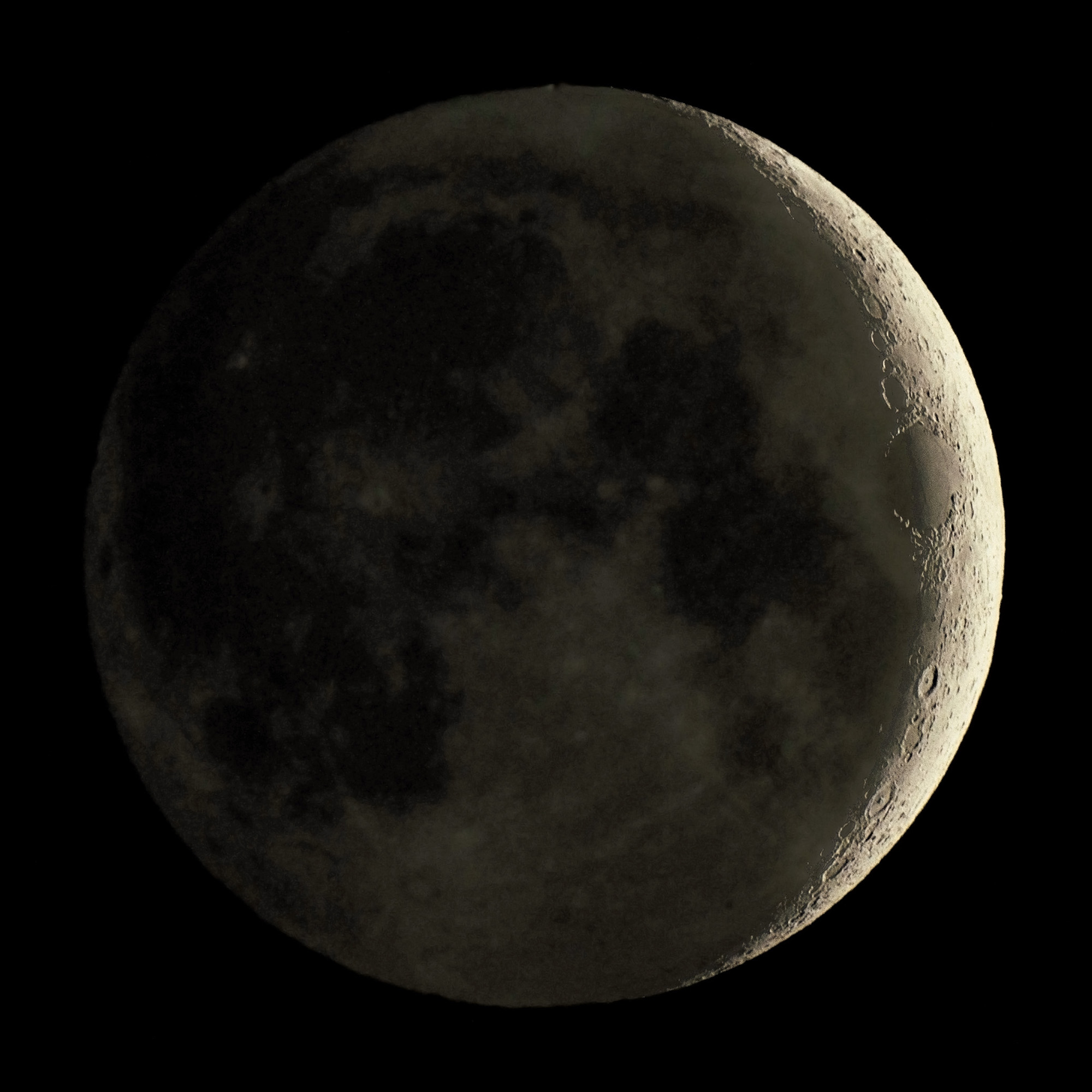 03 Earthshine on the Waxing Crescent Moon
