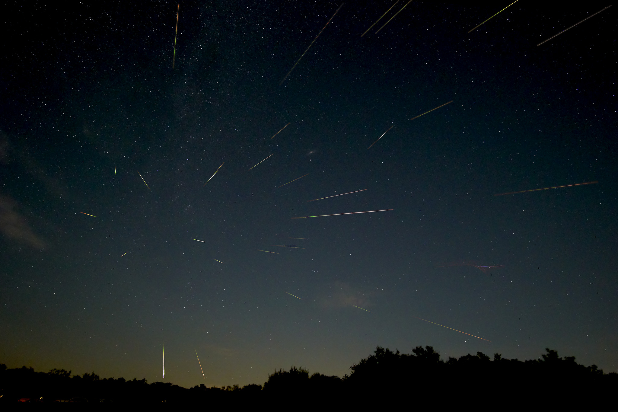 Perseid Meteor shower with the Andromeda Galaxy